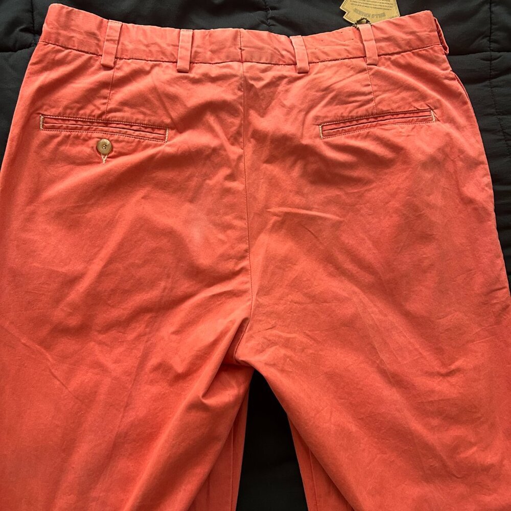 Bills Khakis Chino Pants Mens 34x32.5 Salmon Coral Made in USA Straight - Picture 4 of 12